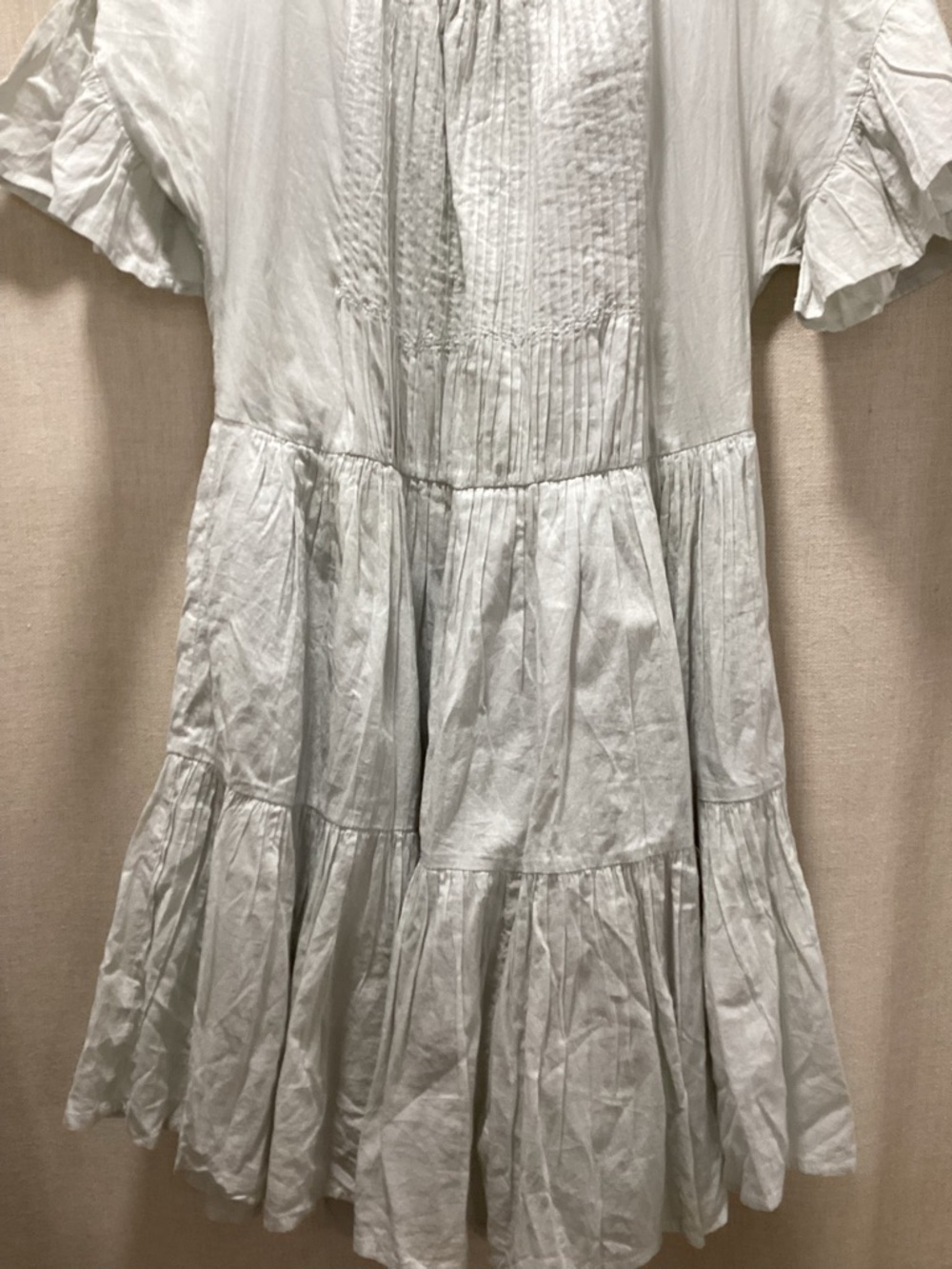 Urban Outfitters Light Blue Tiered Mini Dress | Pintuck Front | Size Small - Picture 6 of 8